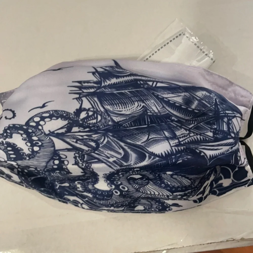 New ship and octopus face mask